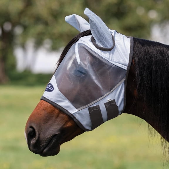 Professional's Choice Fly Screen Mask | UV Protective Breathable Soft Ear coverings | Forelock Hole for Added Security and Comfort Gray / Cob