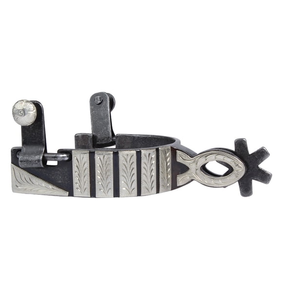 Professional's Choice Silver Bar Spurs - 6 Point Rowel, Chihuahua Shank, 1" Band, 2 1/4" Shank, 3 1/4" Boot Width