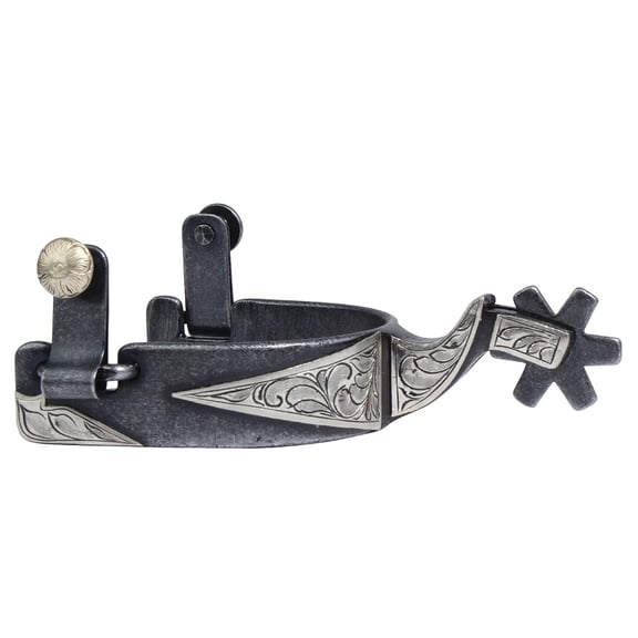 Professional's Choice Engraved Scroll Spurs - 1" Band, 6-Point Rowel