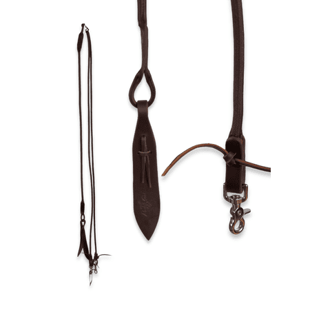 Professional's Choice Heavy Oil Harness Leather Romal Rein with Popper Tail - 54"