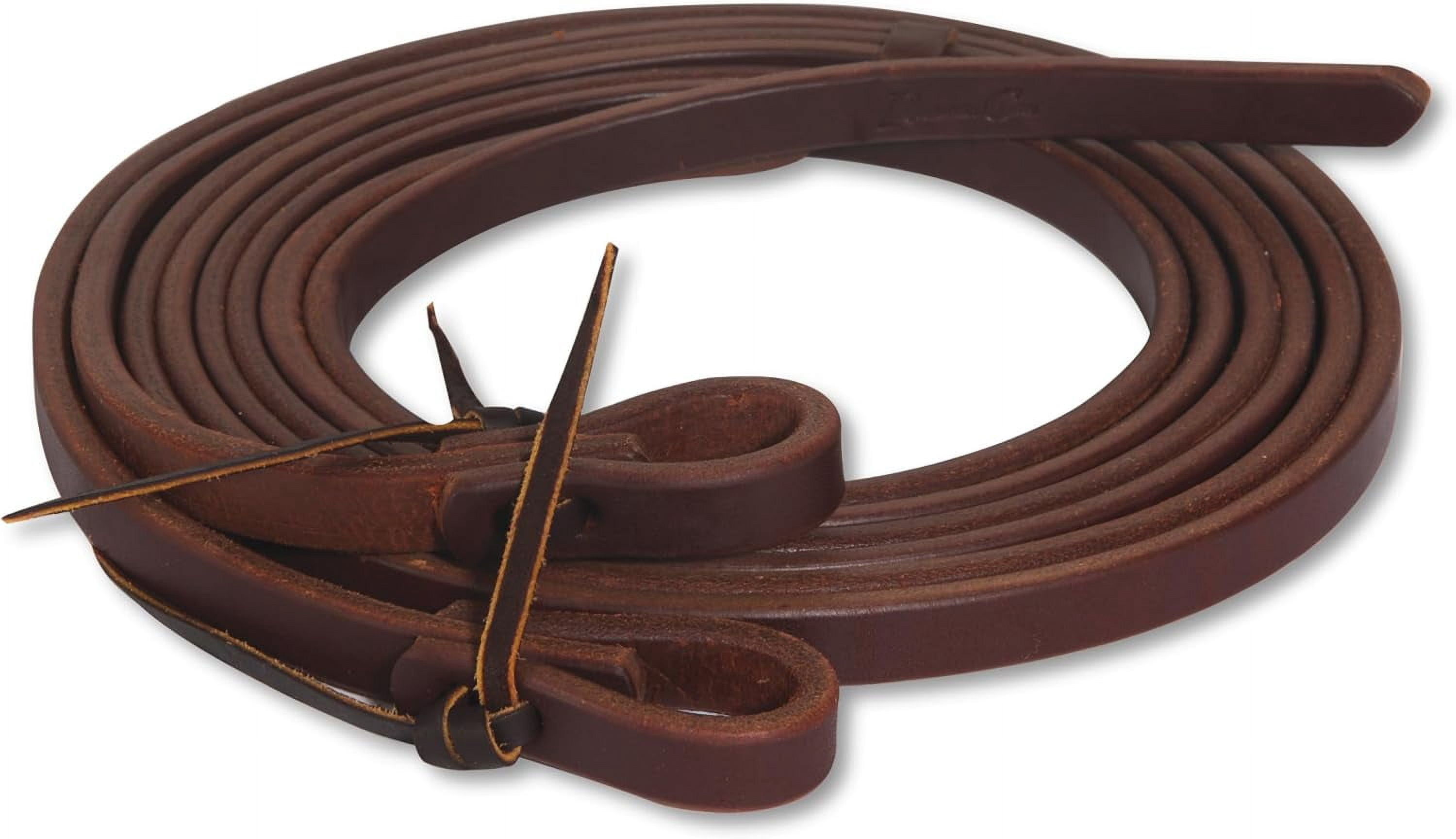 Jeereal Extra Heavy Harness Split Reins - 1/2" X 8', Oil-Weighted Leather (Brown)