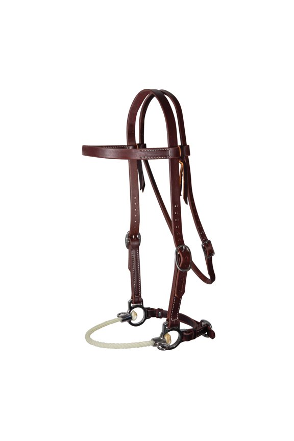 Ranch Heavy Oil Side Pull Lariat - Durable Western Leather Training Headstall