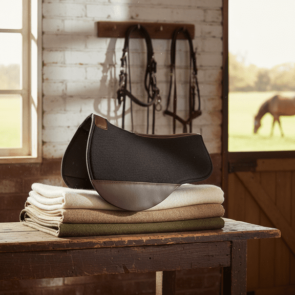 Professional's Choice Round Skirt Western Saddle Pad - Wool Felt & Rubber Non-Slip Contoured - Multiple Sizes 5/8
