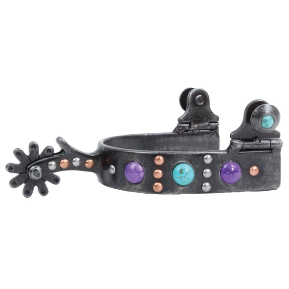 Professional's Choice Stone Dot Spurs Color: Purple/Turquoise Size: .75 in