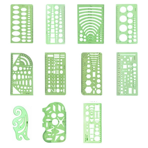 Professional's Choice Versatile Tool, Comprehensive Template For Art Design And Measurement, Compact Design For Easy Portability, Translucent See Through For Precise Tracing