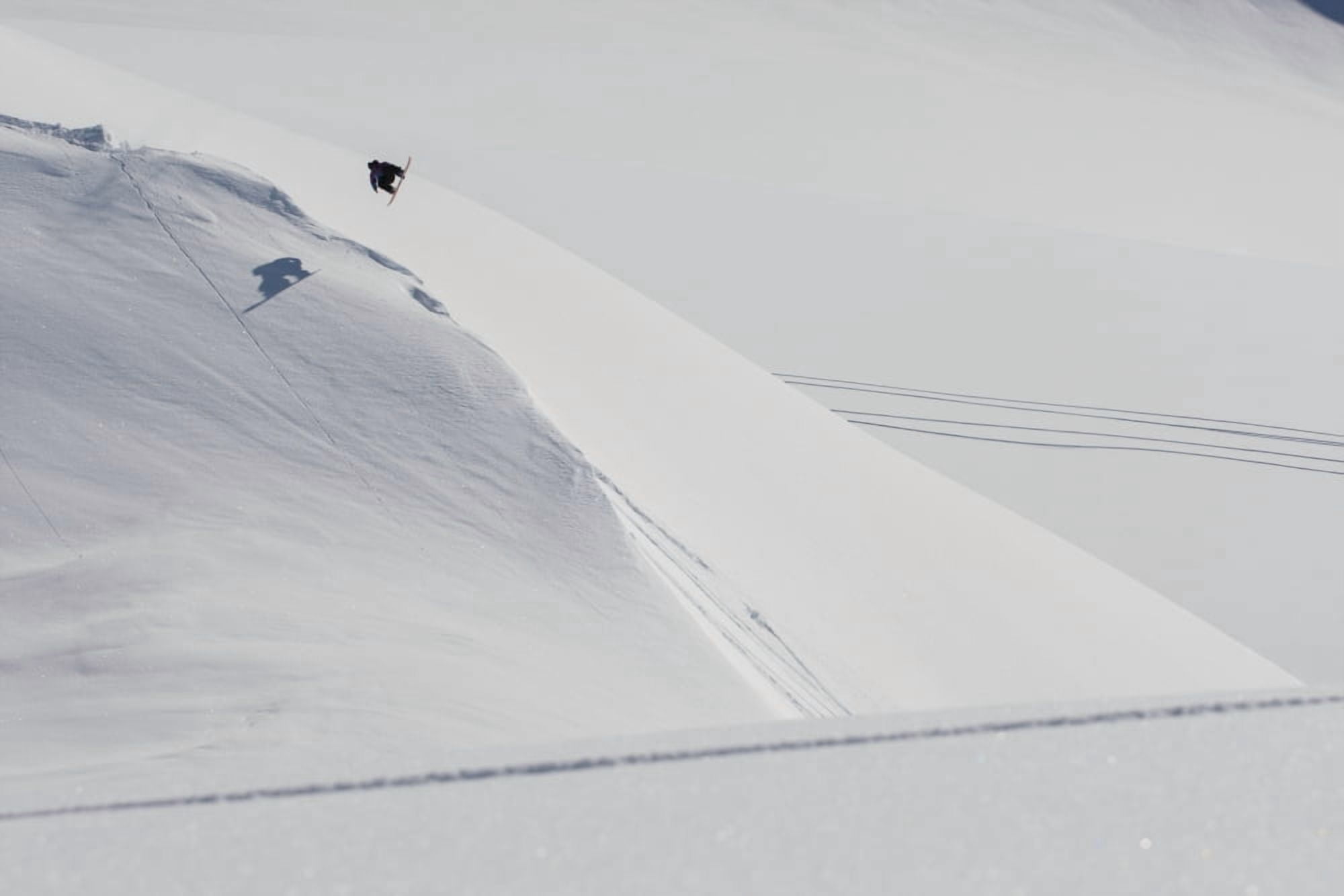Professional snowboarder Marko Grilc in the Chugach mountains near Haines Southcentral Alaska Winter Canvas Art - Dean Blotto Gray Design Pics (38 x 24)