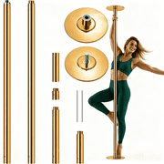 Professional stripper pole Spinning Static Dancing Pole Portable Removable Dancing Poles for home Exercise Club Party Pub Home w/Tools, Gold