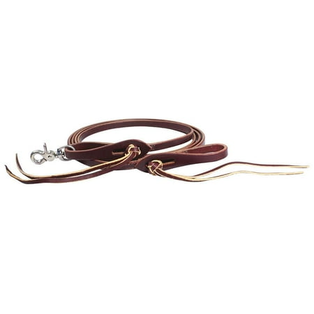Professionals Choice 1/2in Pineapple Knot Latigo Roping Rein Burgandy