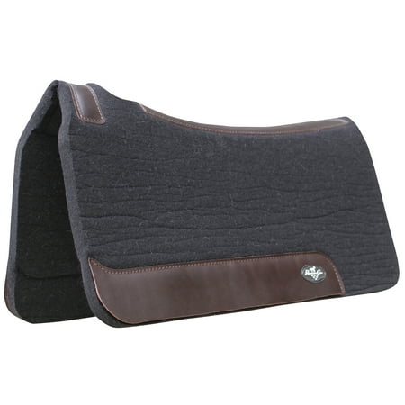 Professional's Choice 100% Wool Felt Contoured Saddle Pad - Steam-Pressed Pressure Relief & Moisture Wicking Black / 31" x 32" / 3/4" Felt