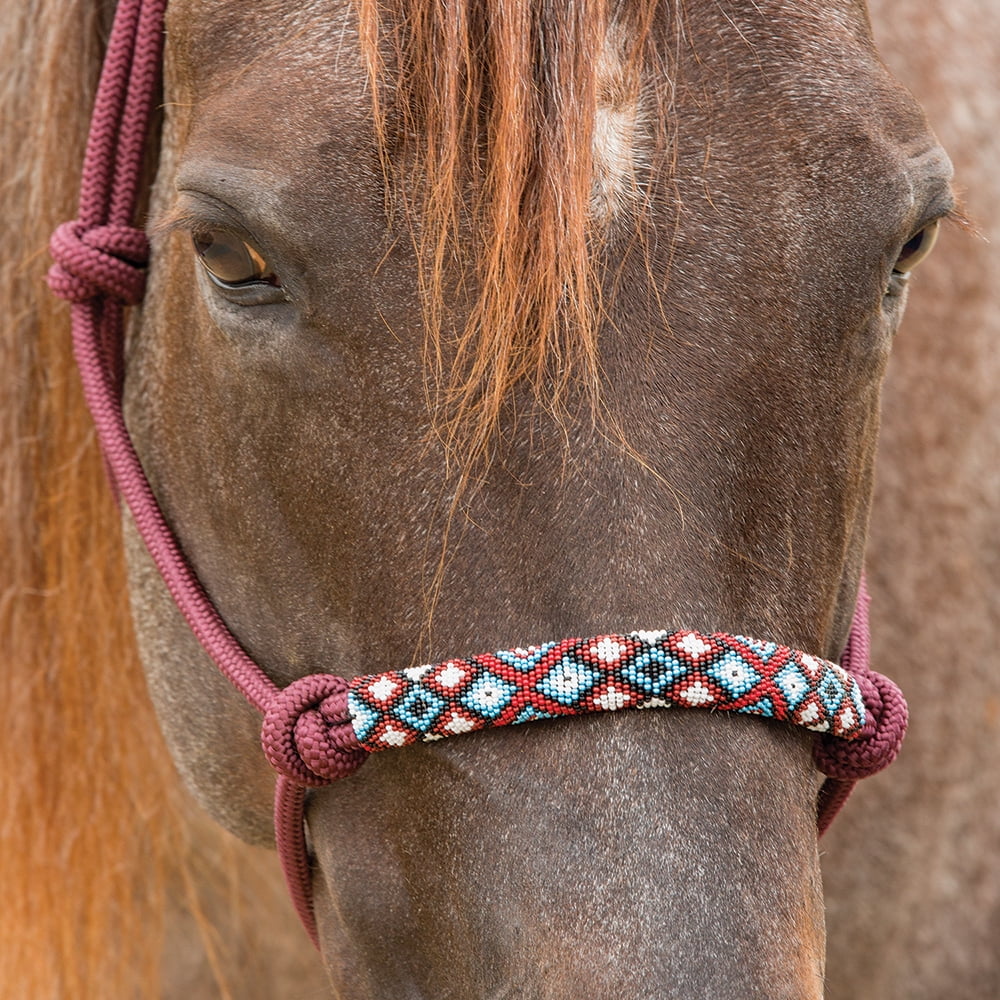 Professionals Choice Beaded Rope Halter Burgundy - Walmart.com