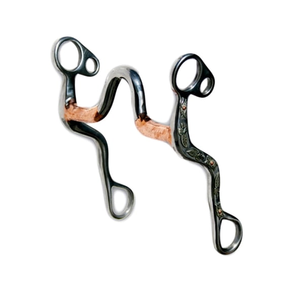 Professional Choice Bob Avila Leaf Shank Medium Port Copper Bars Horse Bit