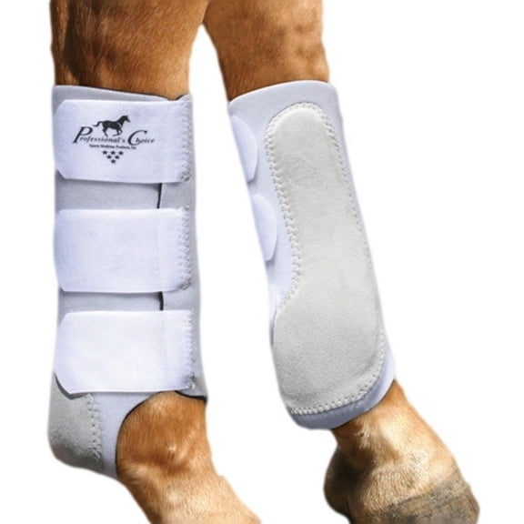 White Professional Choice Easy Fit Split Boot Front Rear Horse Leg Pair