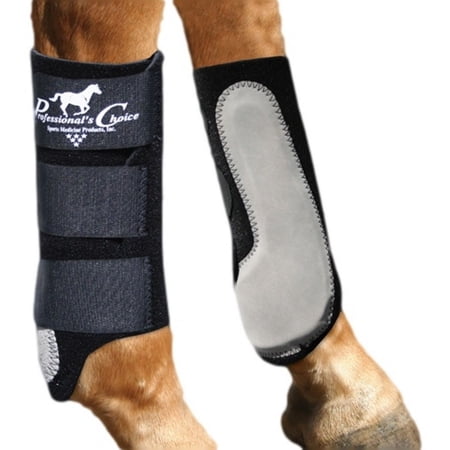 Professional Choice Easy Fit Splint Boot Front Rear Horse Leg Pair Black