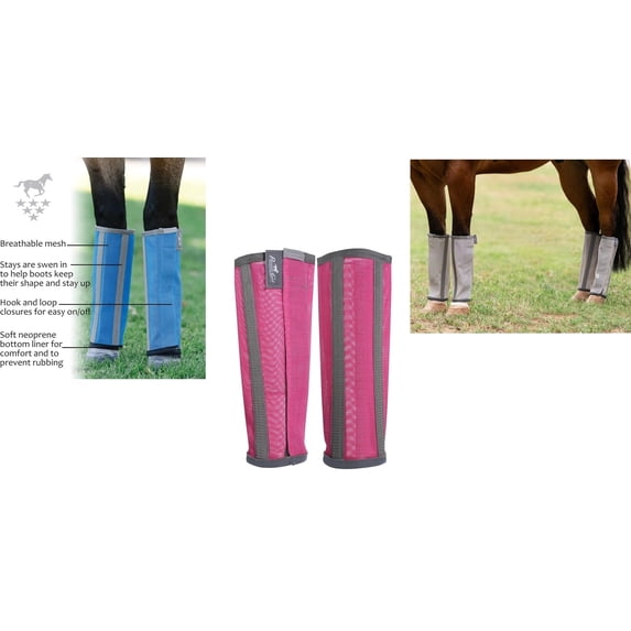 Professional's Choice Deluxe Fly Boots: Ultimate Horse Leg Protection Charcoal / Small