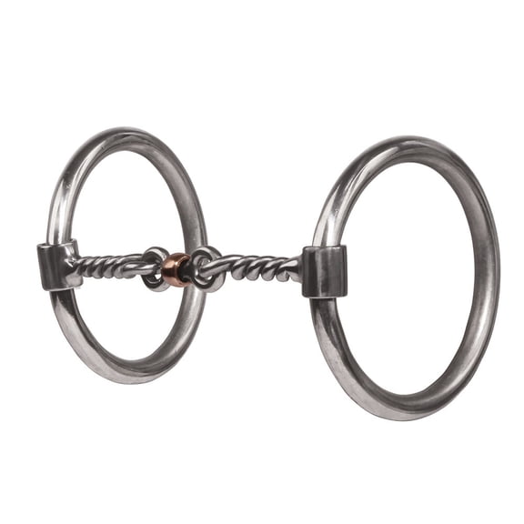 Professional's Choice Equisential O Ring Twisted Wire Snaffle Bit - Sweet Iron with Copper Inlays