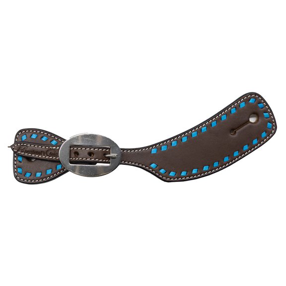 Professionals Choice Ladies Turquoise Buckstitch Spur Straps