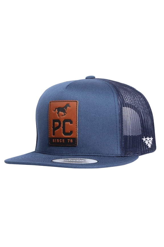 Professionals Choice Leather Patch Flat Trucker Cap
