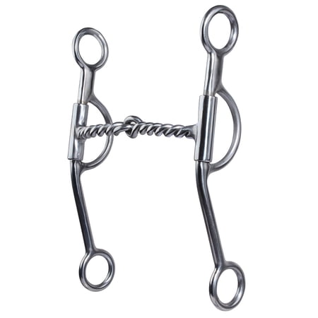 Professional's Choice Loomis Twisted Wire Shank Horse Bit - 8 1/2" Shank, Two-Piece Twisted Wire Mouthpiece, Silver
