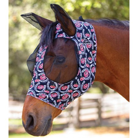 Professionals Choice Pattern Comfort Fit Fly Mask Horseshoe COB