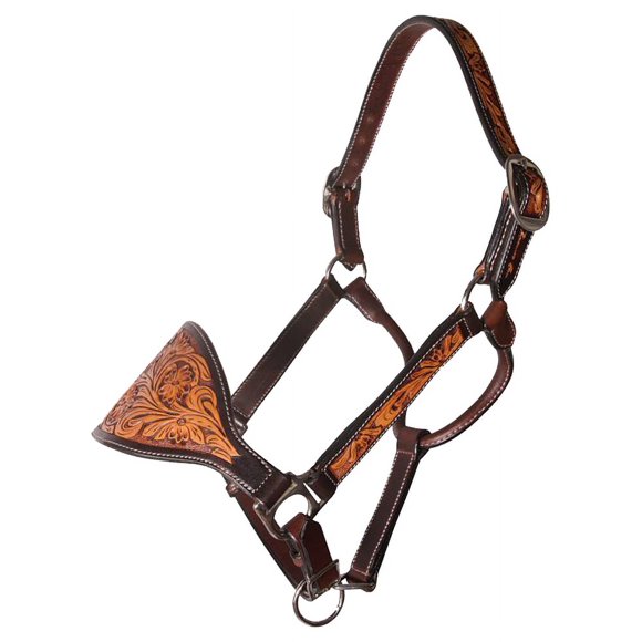 Professionals Choice Prarie Flower Leather Bronc Halter