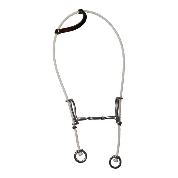 Professionals Choice Rope Headstall 3 Piece Snaffle Gag Bit