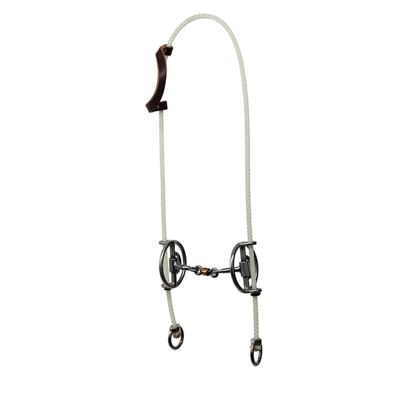 Professionals Choice Smooth Dog Bone Rope Draw Gag Bit Headst