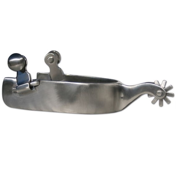 Professional's Choice Equisential Spurs - 1 1/2" Shank, 9-Point Rowel, 1" Band, Polished Steel 1 1/2 / Silver