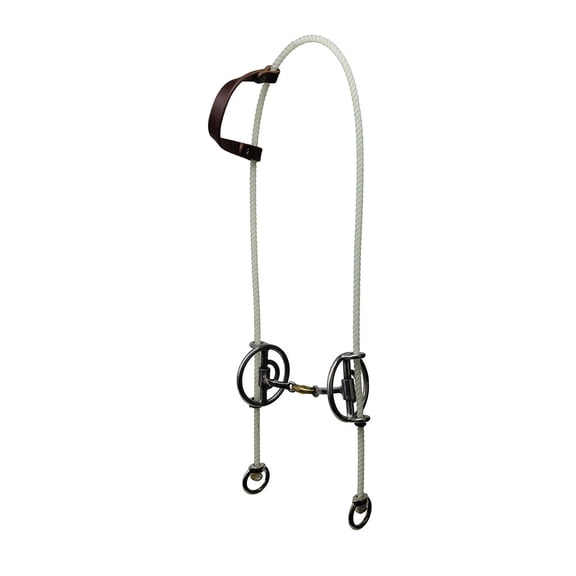 Professionals Choice Square 3pc Rope Draw Gag Bit Headstall