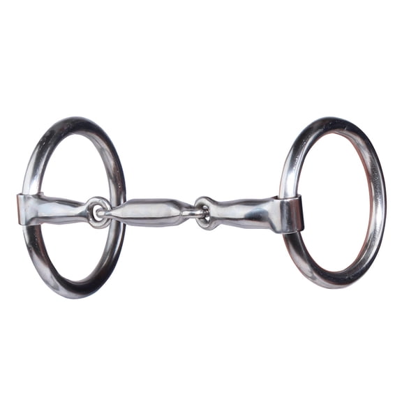 Professional's Choice O-Ring 3-Piece Snaffle Horse Bit - 5 1/4" Sweet Iron Mouthpiece, 2 7/8" Rings