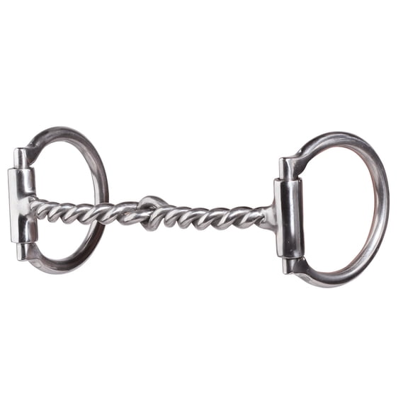 Professional's Choice D-Ring Twisted Wire Snaffle Horse Bit - 5 1/4" Stainless Steel, 5/16" Mouthpiece, 2 1/2" Rings