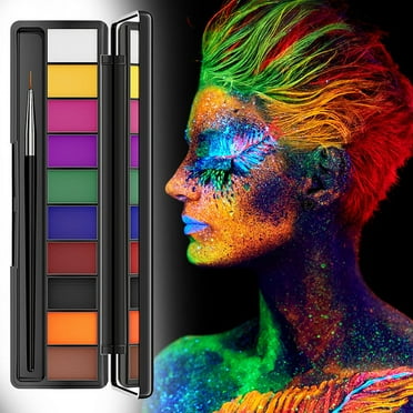 Professionals Rainbow Face Paint Kit Colorful Water Based Body Paint Strokes Painting Party Supplies 8ml about Face Makeup