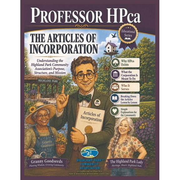 Professor HPca The Articles of Incorporation: Understanding the Highland Park Community Association's Purpose, Structure, (Paperback)