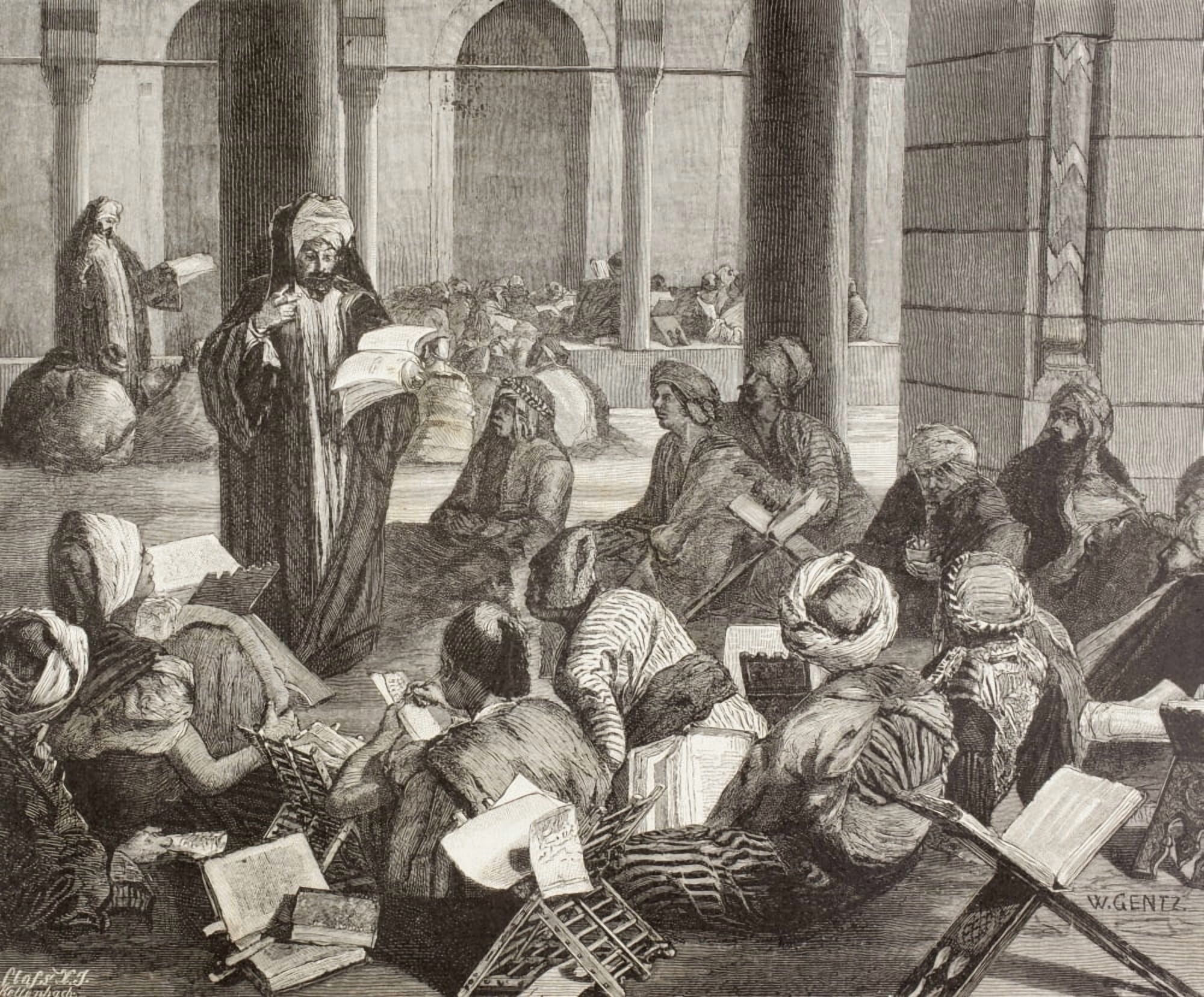 Professor Lecturing At The Al-Azhar University Cairo Egypt In The 19Th Century From El Mundo Ilustrado Published Barcelona 1880 Canvas Art - Ken Welsh  Design Pics (16 x 13)