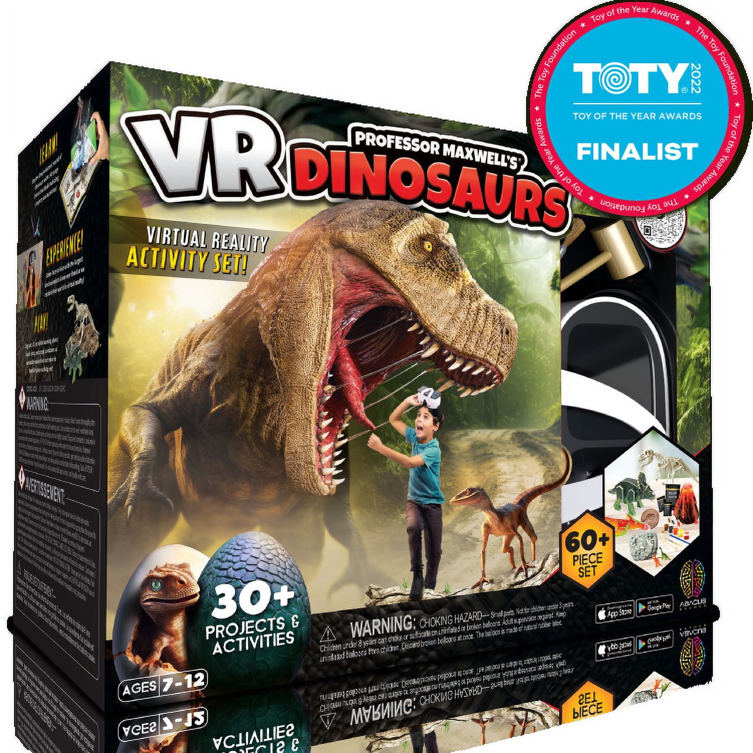 Abacus Brands Professor Maxwell's VR Dinosaur Activity Kit | Science Kit for Kids, STEM Toys, VR Goggles