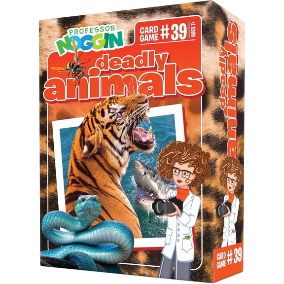 Professor Noggin: Deadly Animals Educational Card Game For 2 or more Players Ages 7 and up