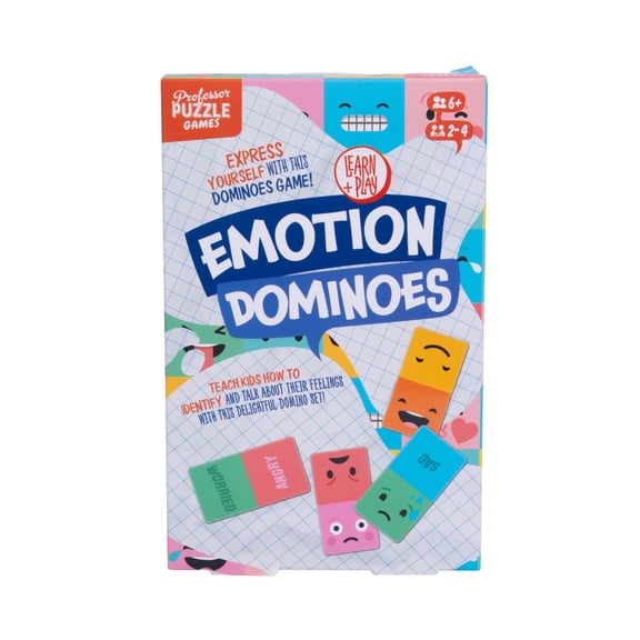 Professor Puzzle Emotion Dominoes, Paper Flash Cards, One Size, for Child Ages 5+