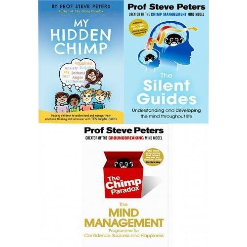 Professor Steve Peters 3 Books Collection Set The Silent Guides, My Hidden Chimp, The Chimp Paradox