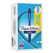Profile Ballpoint Pen, Retractable, Bold 1.4 Mm, Blue Ink, Blue Barrel, 36/Pack