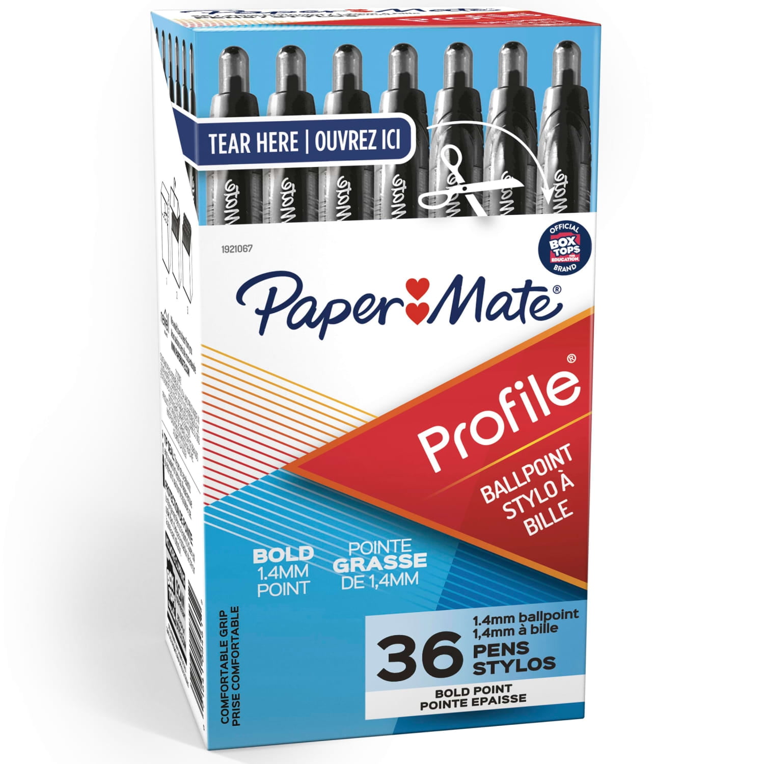 Paper Mate Profile Retractable Ballpoint Pens, Bold Point (1.4mm), Black, 36 Count