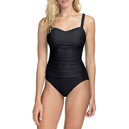 Profile By Gottex BLACK Ribbons D-Cup One-Piece Swimsuit, US 6D, UK 6D