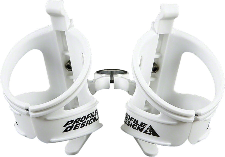 Profile Design Aqua Rack Dual Water Bottle Cage White Seatpost