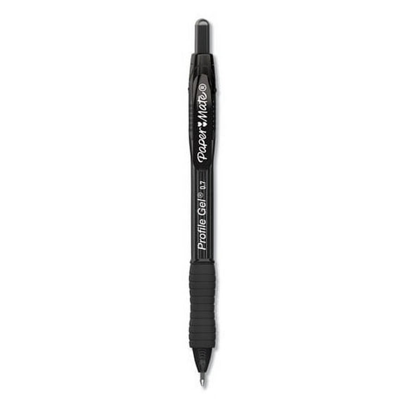 Profile Gel Pen, Retractable, Medium 0.7 Mm, Black Ink, Translucent Black Barrel, Dozen | Bundle of 2 Dozen