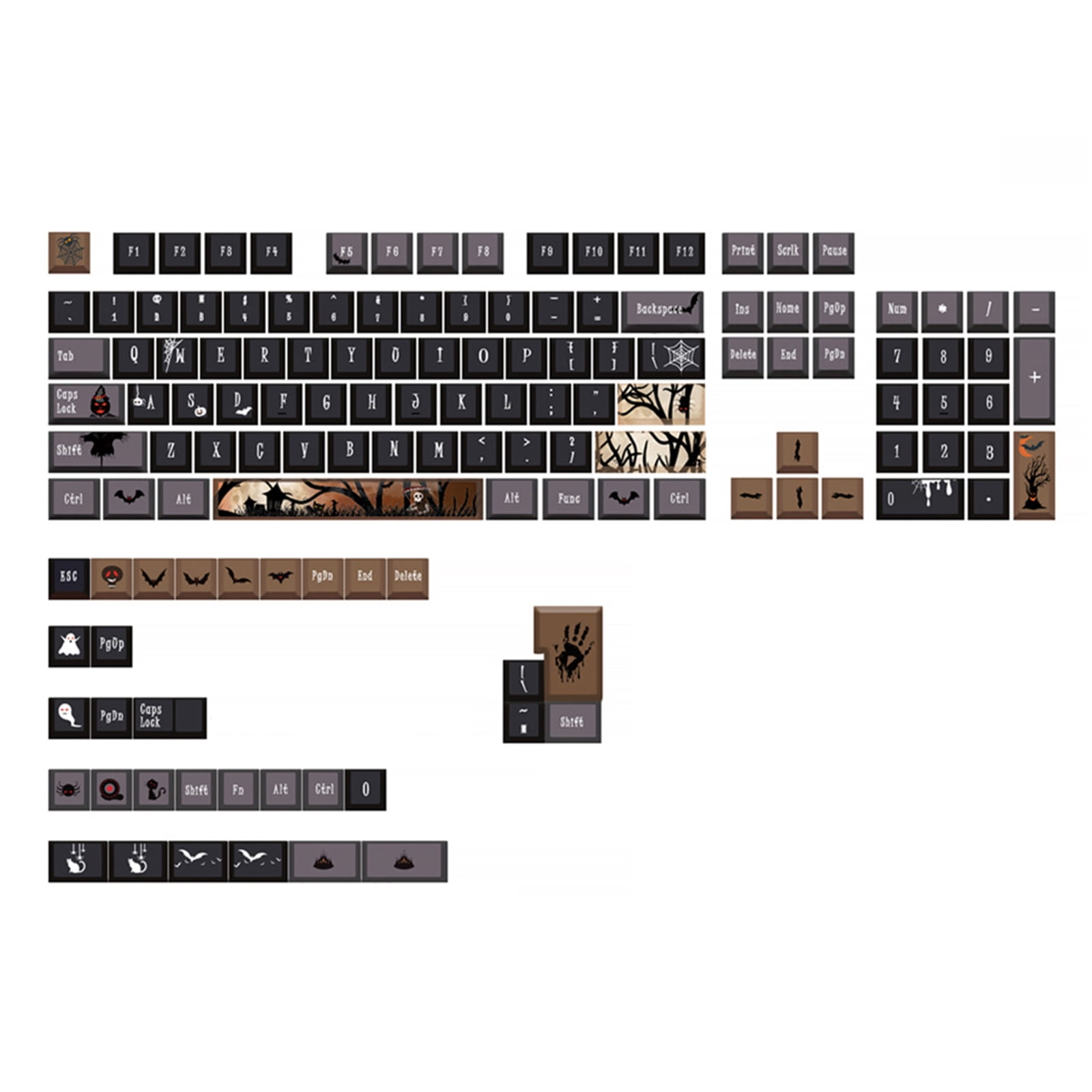 258 Keyboard Key Profile Keycaps PBT DYE-SUB 136-Key Space Keycaps For Mechanical ...