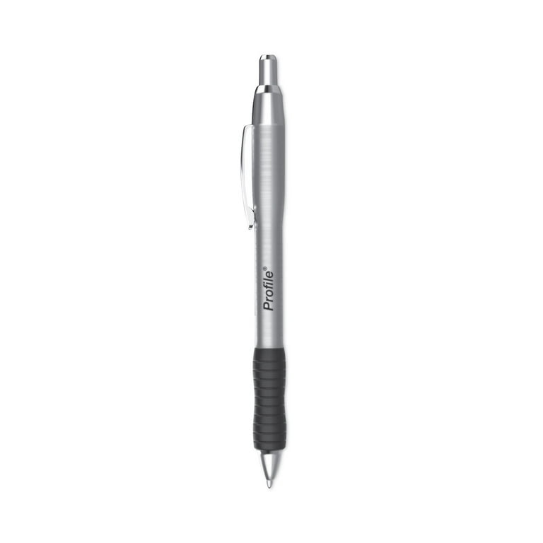 Profile Metal Ballpoint Pen, Retractable, Medium 1 mm, Black Ink, Silver Barrel, Dozen Profile Metal Ballpoint Pen, Retractable, Medium 1 mm, Black Ink, Silver Barrel, Dozen