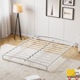 thumbnail image 1 of Profile Metal Bed Frame with Arch Headboard & Footboard, Heavy Duty Platform Base, Noise-Free, No Box Spring Needed, Easy Assembly, Queen, White-6 inch, 1 of 7