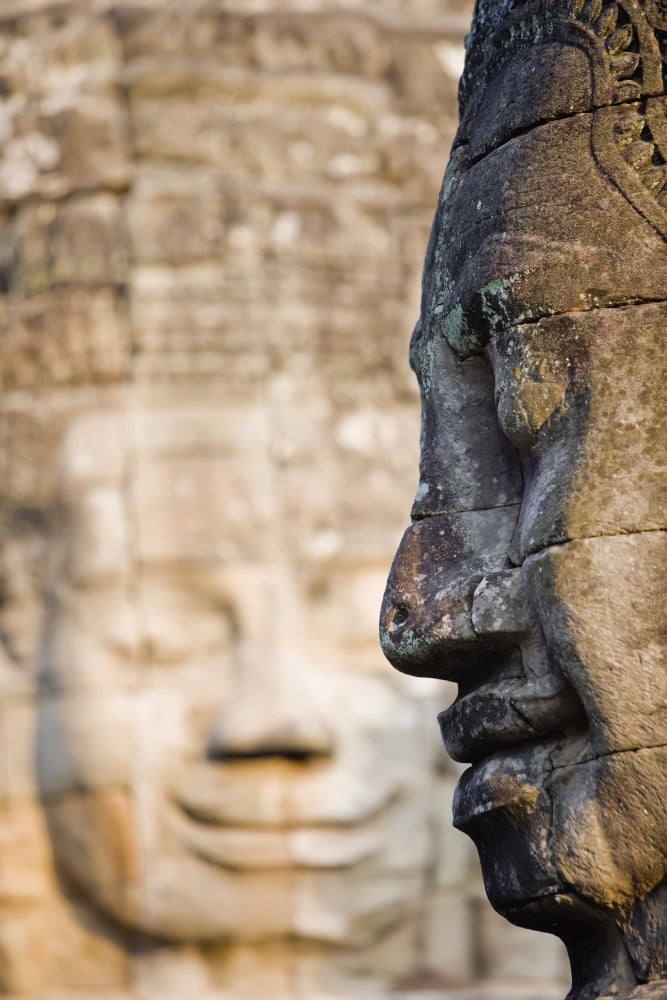 Profile Of Avalokiteshvara Statue From Bayon Temple AngkorSiem ReapCambodia Canvas Art - Toby Adamson Design Pics (12 x 19)