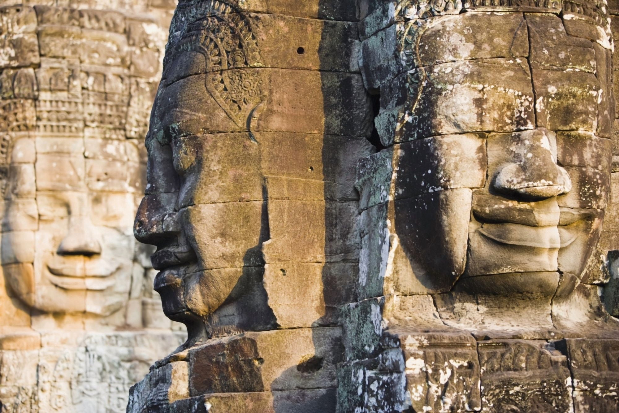 Profile Of Avalokiteshvara Statue From Bayon Temple AngkorSiem ReapCambodia Canvas Art - Toby Adamson Design Pics (19 x 12)
