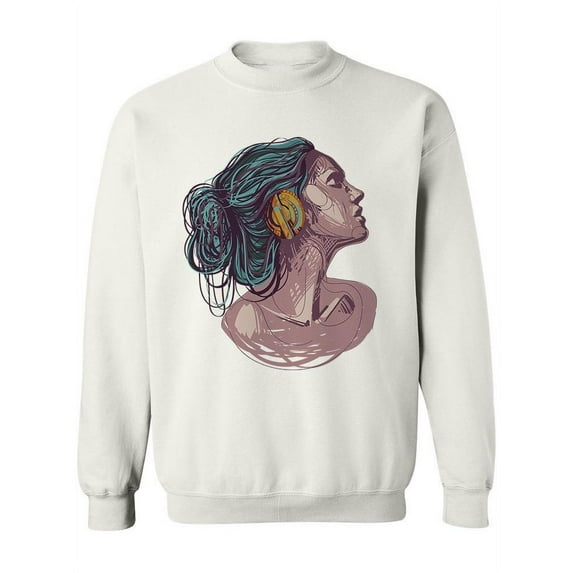 Profile Portrait Girl Sweatshirt Women -Image by Shutterstock, Female 4X-Large