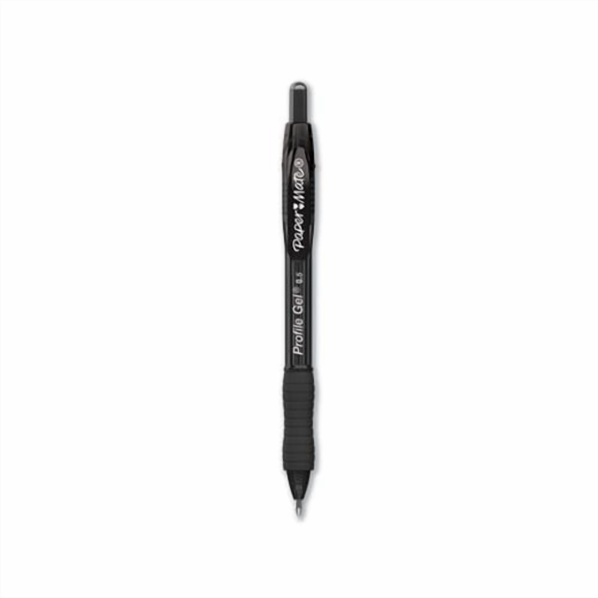 Profile Retractable Gel Pen Fine 0.5 mm, Black Ink, Translucent Black Barrel, Dozen