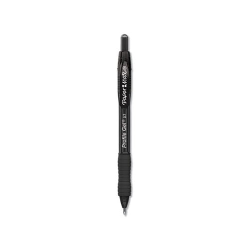 Profile Retractable Gel Pen Medium 0.7 mm, Black Ink, Translucent Black Barrel, Dozen